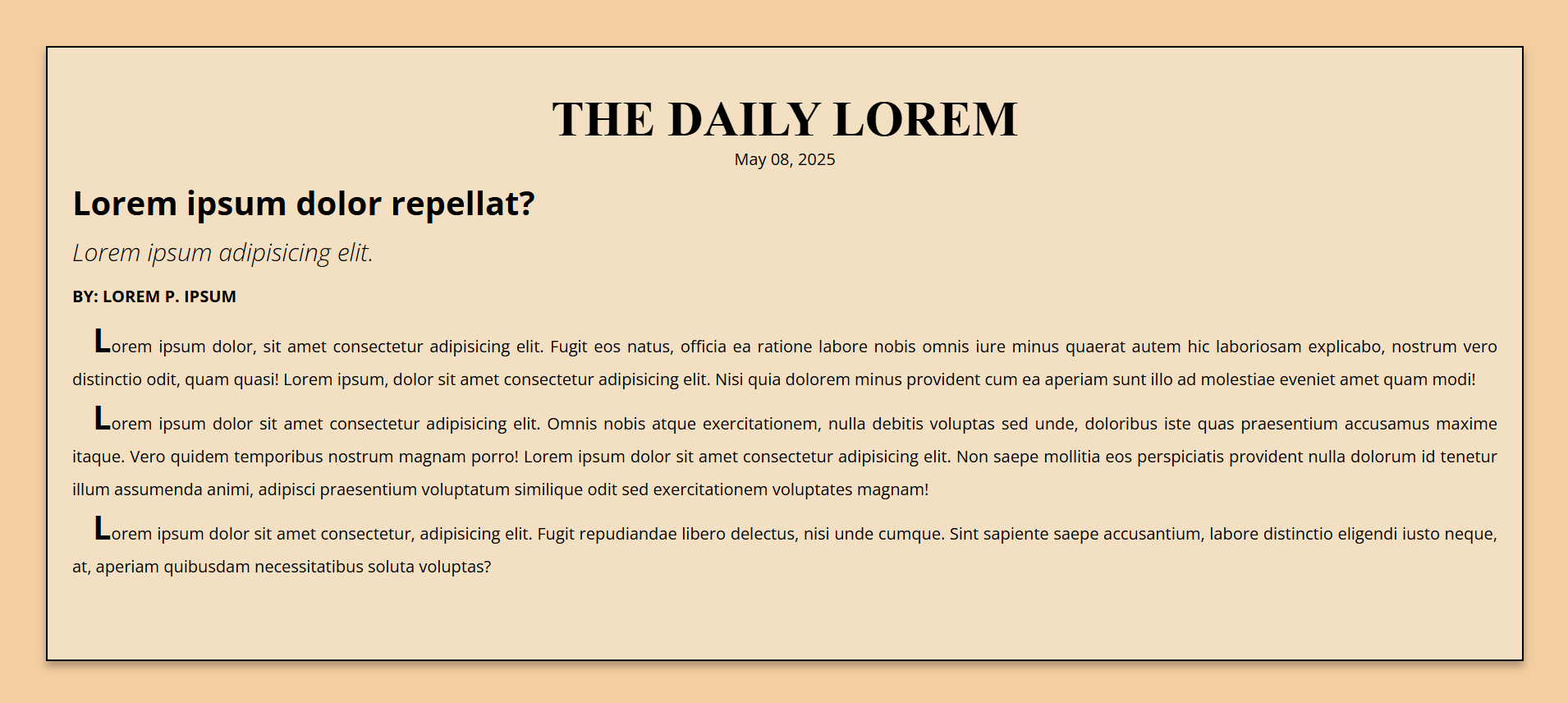 Screenshot of the newspaper article page.
